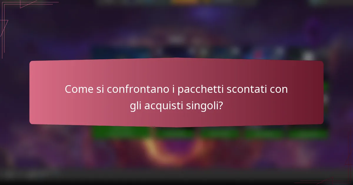 Come si confrontano i pacchetti scontati con gli acquisti singoli?